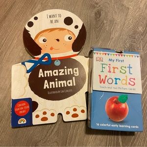 Amazing Animals book & first words rich & feel flash cards